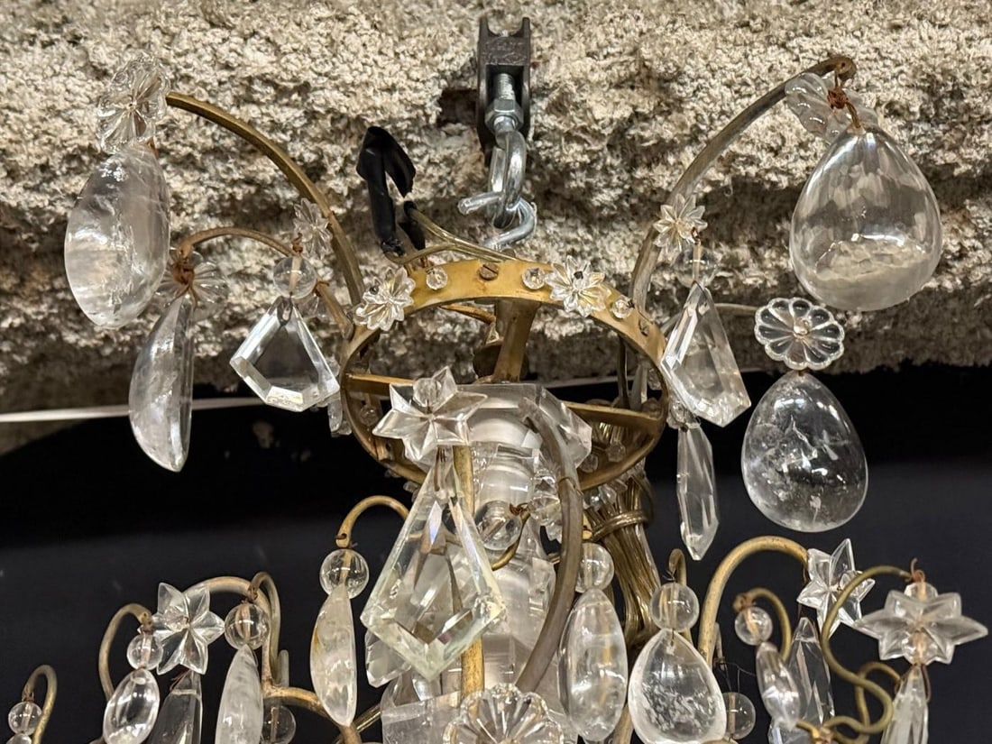 Louis XVI Style, Bronze, Rock Crystal, 12 Light Chandelier, France, 19th c. - 8