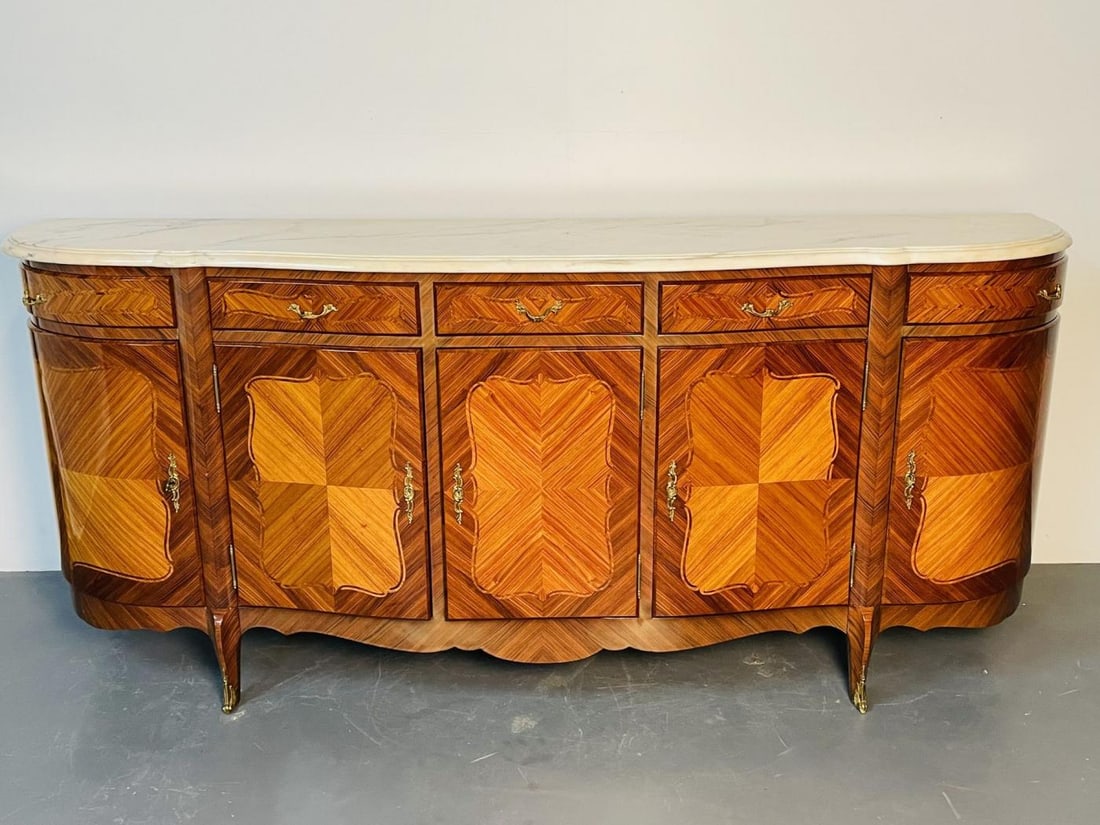 Louis XV Style Rosewood Inlaid Sideboard, Credenza, Cabinet, Bronze Mounted - 3