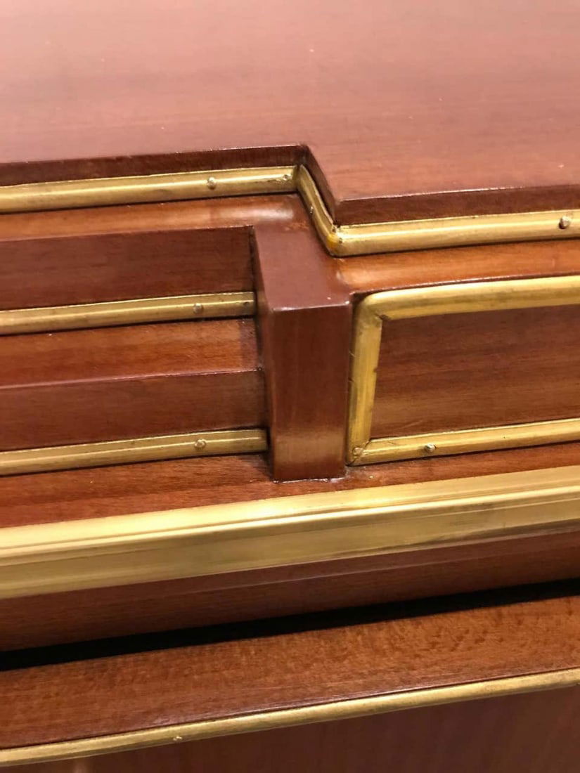 Mahogany Double Step Up Russian Neoclassical Style Commodes / Night Stands, Pair - 11