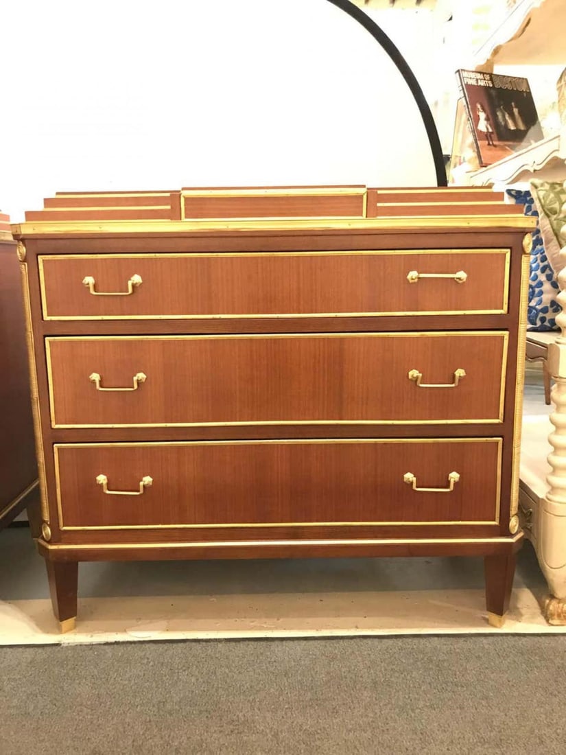 Mahogany Double Step Up Russian Neoclassical Style Commodes / Night Stands, Pair - 4