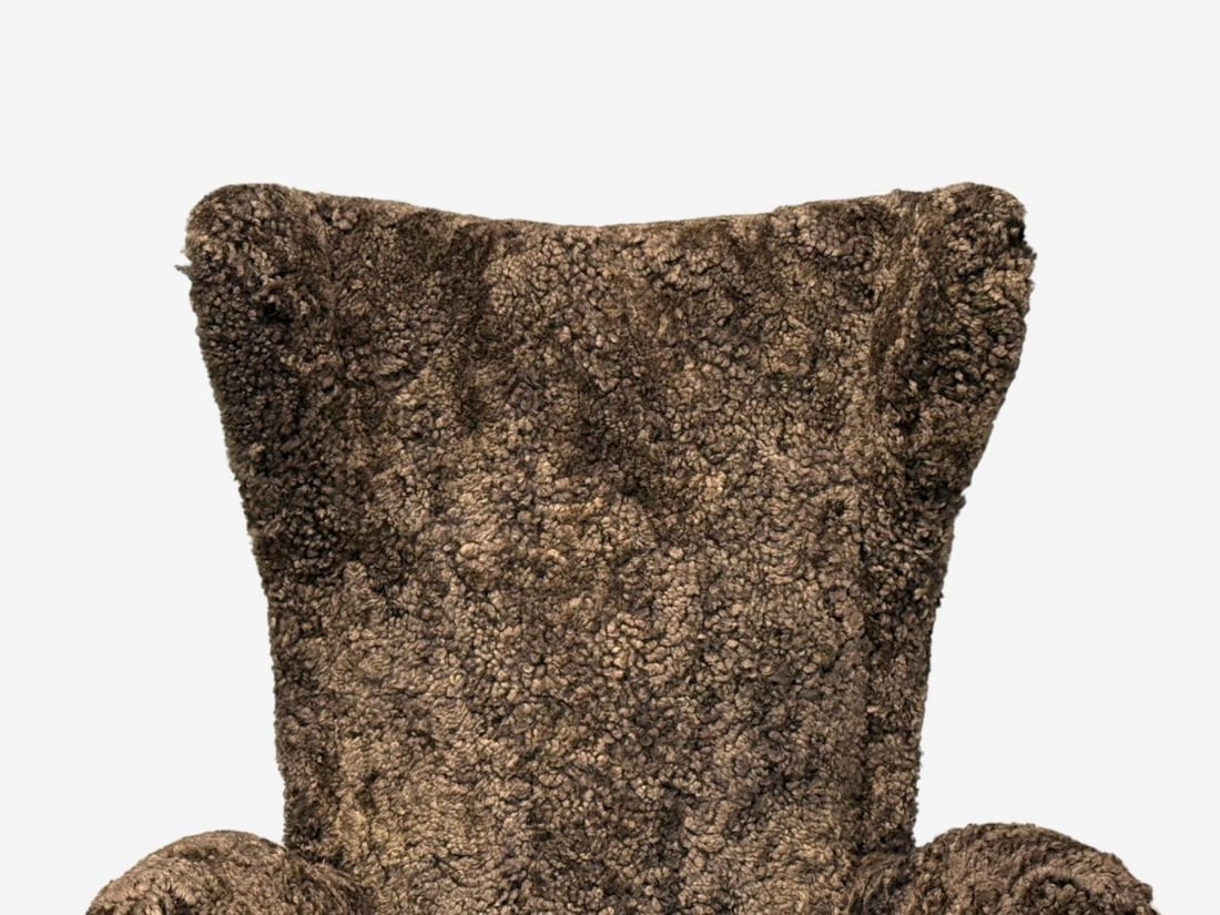 Italian Modern, Espresso Shearling, Walnut, Organic Lounge Chairs, Italy, 1950s - 10