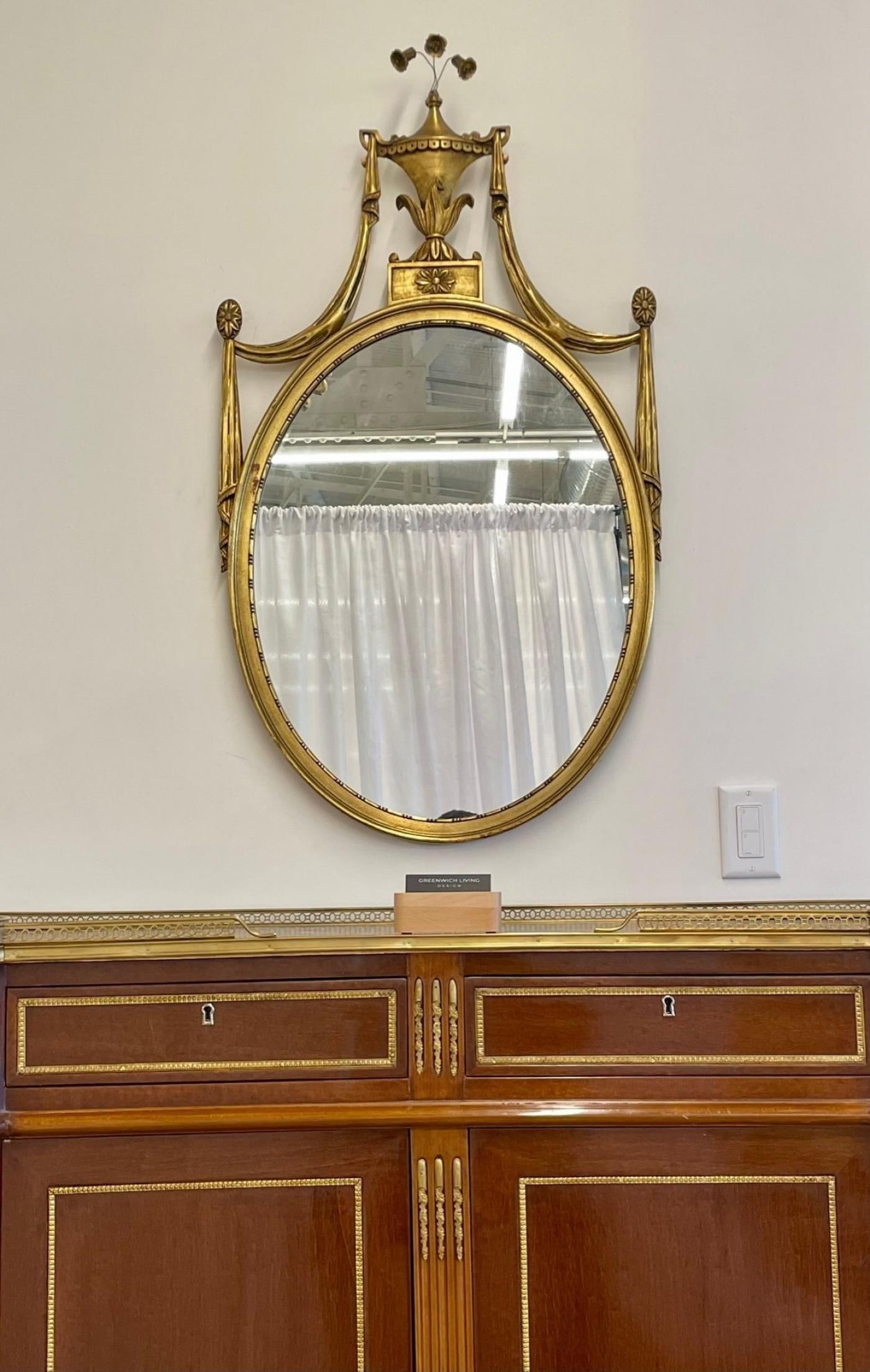 Pair of Adams Style Giltwood Wall Mirrors, Console or Commode Mirrors - 10