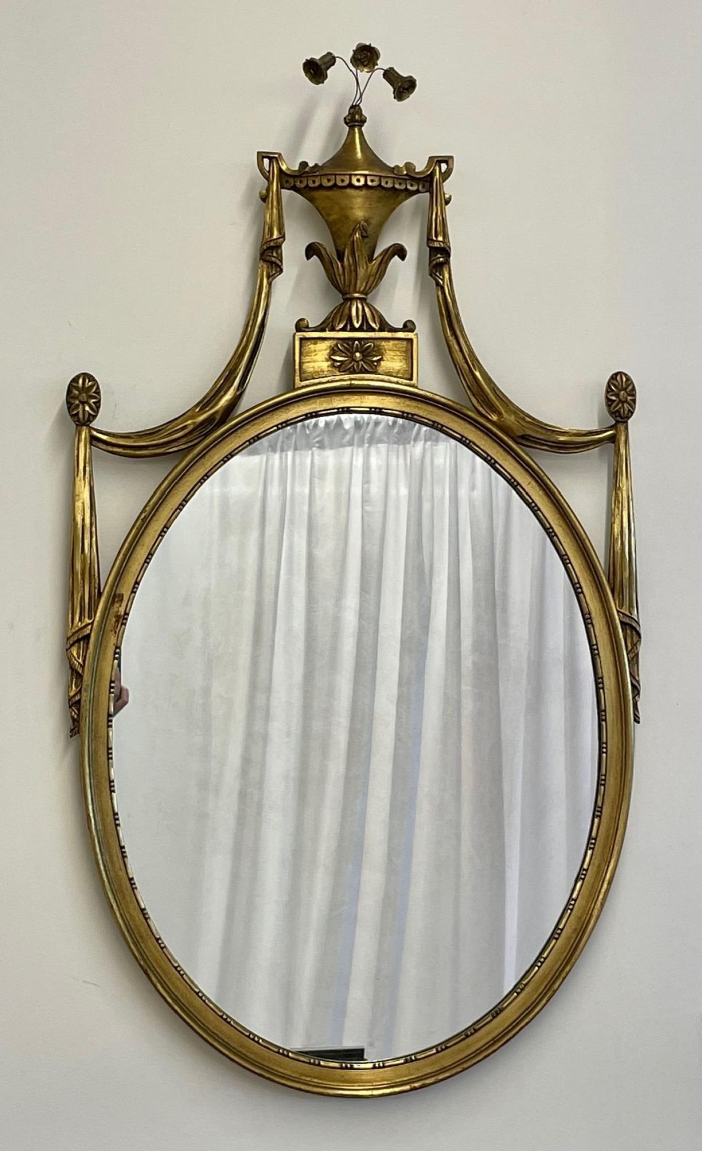 Pair of Adams Style Giltwood Wall Mirrors, Console or Commode Mirrors - 4