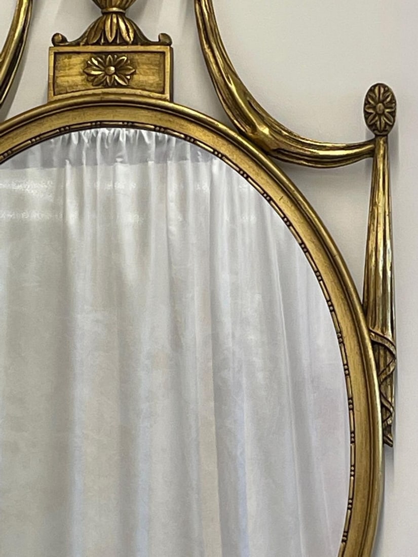 Pair of Adams Style Giltwood Wall Mirrors, Console or Commode Mirrors - 8