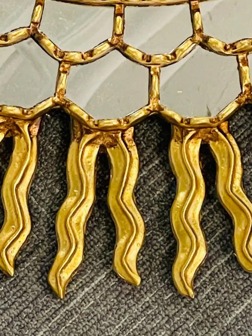 Vintage Mid-Century Italian Gilt Gold Sunburst Wall Mirror, Over the Mantle - 9