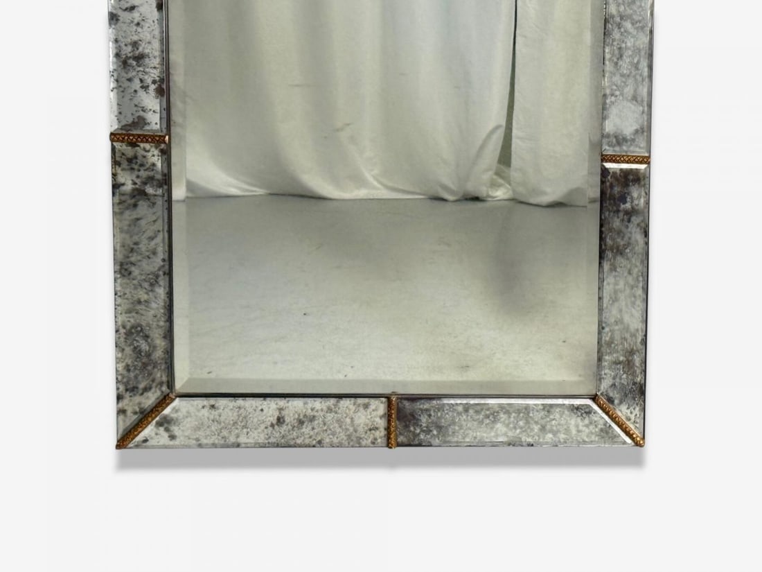 Art Deco Style, Silver Antiqued Beveled Glass, Venetian Wall Mirrors, 21st C. - 10