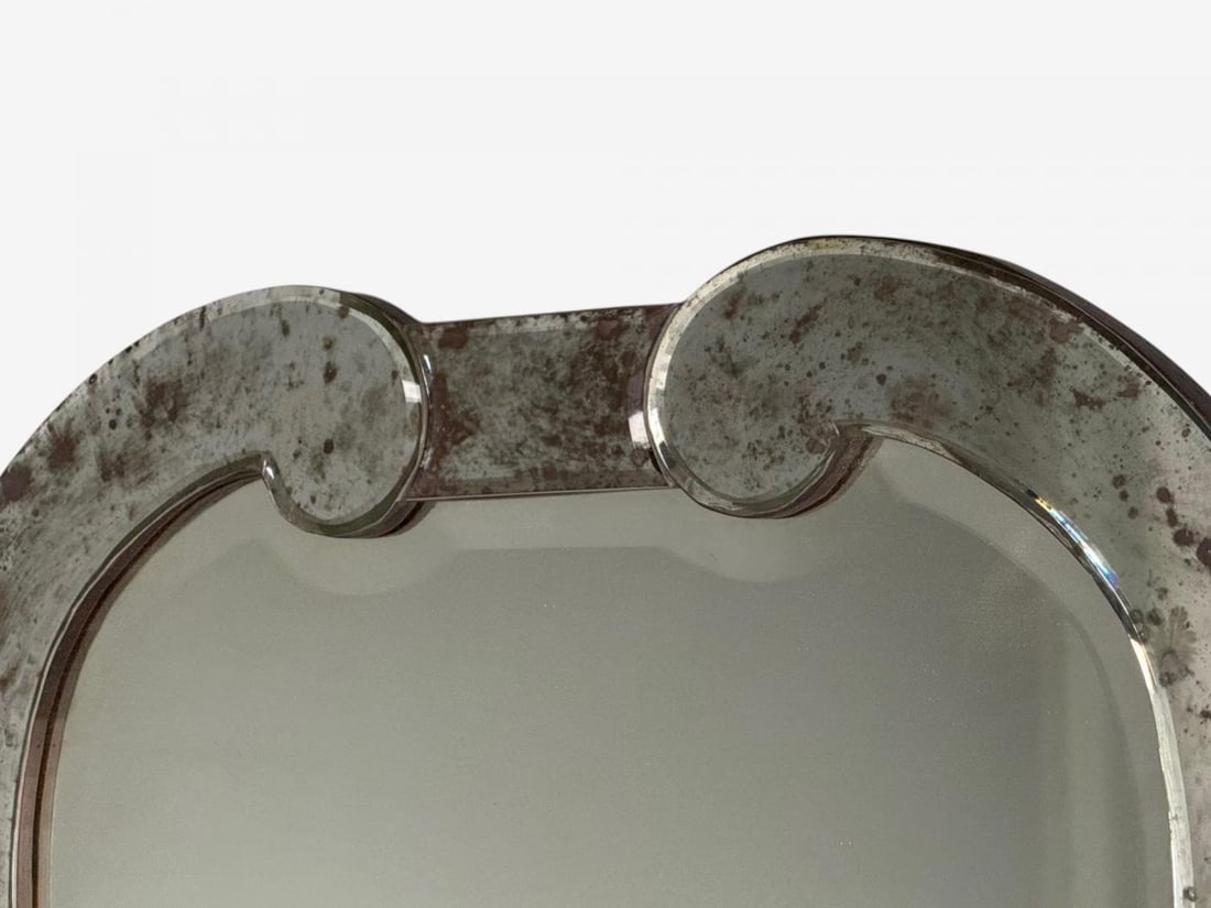 Art Deco Style, Silver Antiqued Beveled Glass, Venetian Wall Mirrors, 21st C. - 6