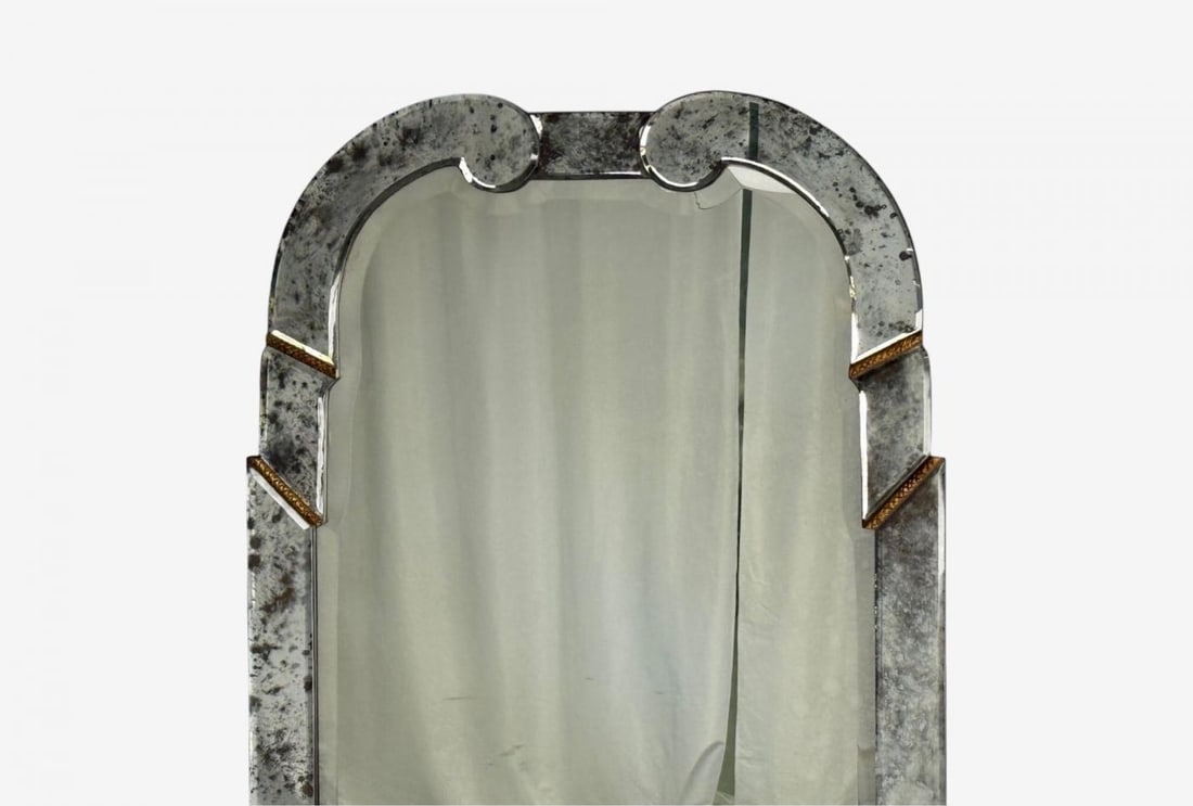 Art Deco Style, Silver Antiqued Beveled Glass, Venetian Wall Mirrors, 21st C. - 9