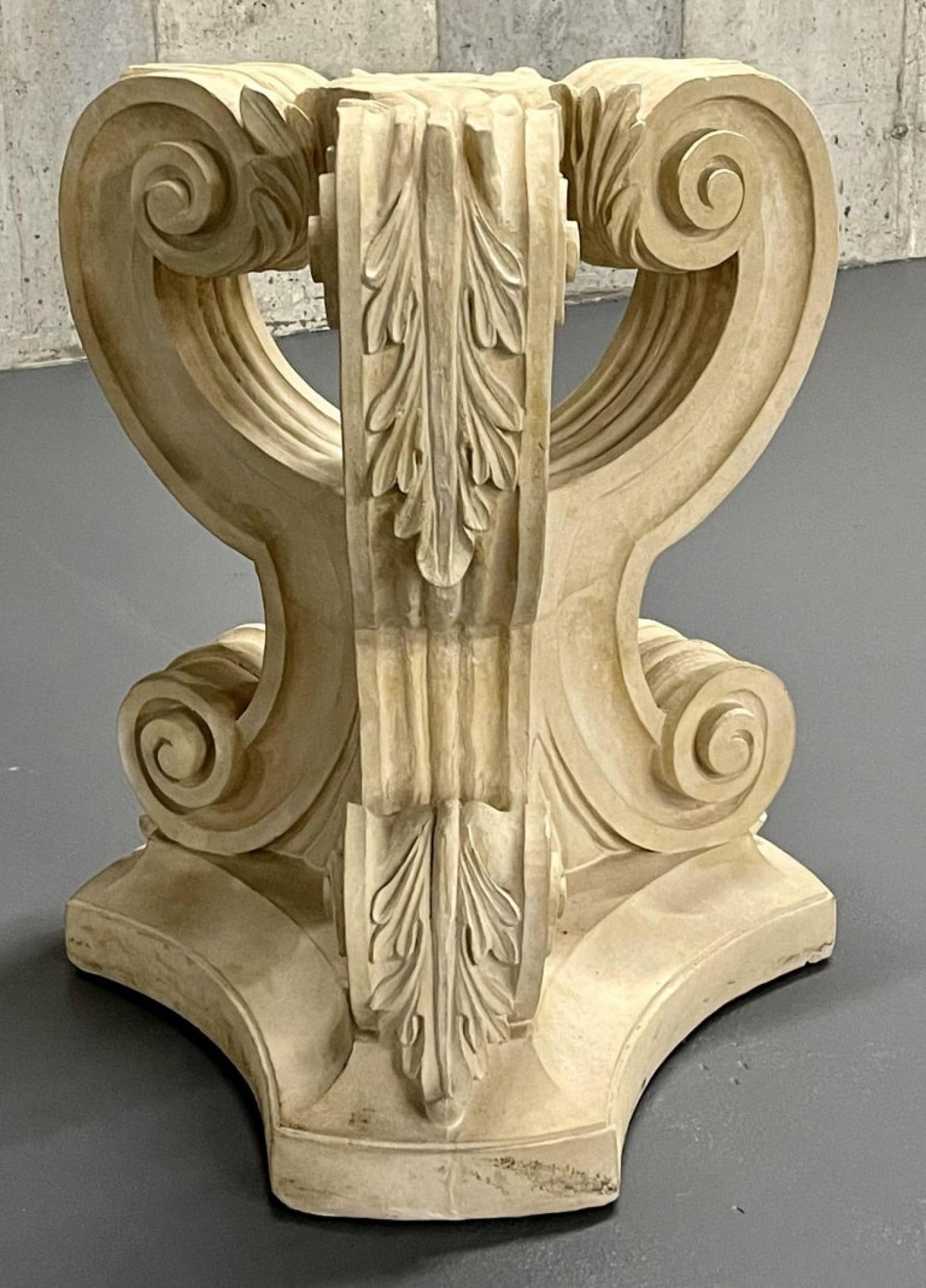 Rococo Glass Top Center, Dining, Card Table, Mid-Century Modern Style - 7