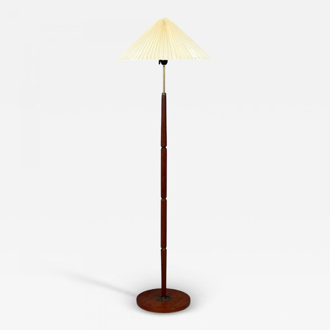 Danish Modern, Teak, Brass, Paper, Floor Lamp, Denmark, 1960s - 2
