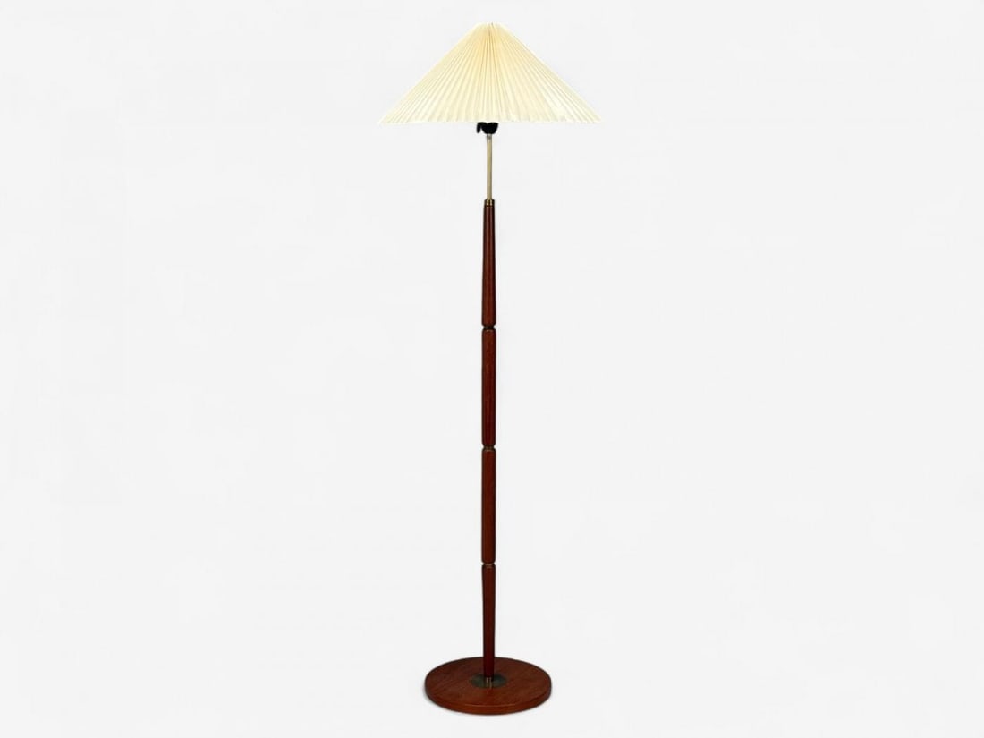 Danish Modern, Teak, Brass, Paper, Floor Lamp, Denmark, 1960s - 3