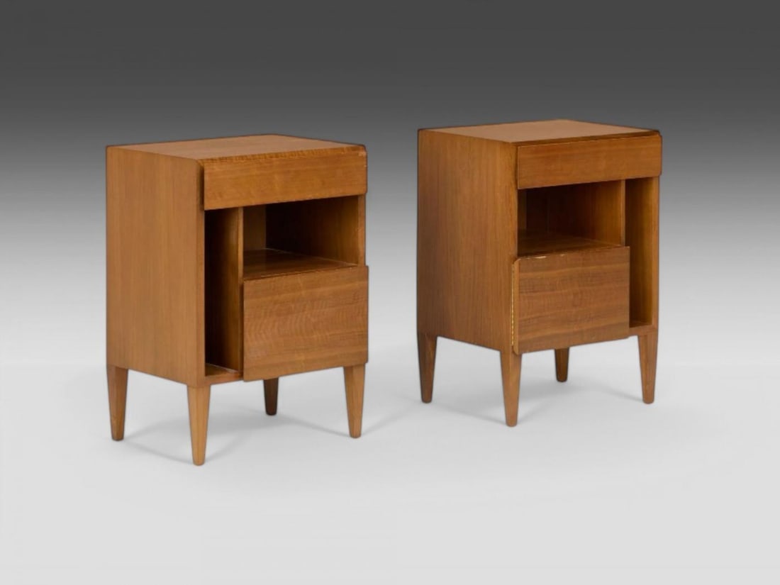 Gio Ponti, Singer & Sons, Mid-Century Modern, Rare Sculptural Nightstands, 1950s - 4