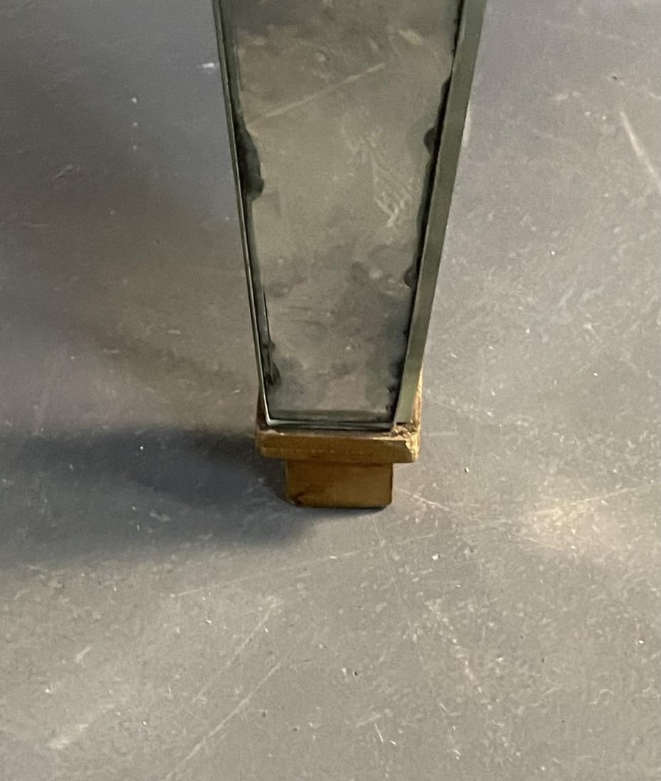 Art Deco Style Mirrored Circular Coffee / Cocktail / Low Table, Distressed - 11