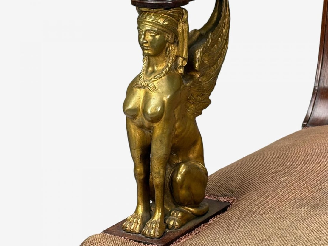 French Empire Revival, Bronze, Mahogany, Tapestry, Armchairs, France, 19th c. - 8