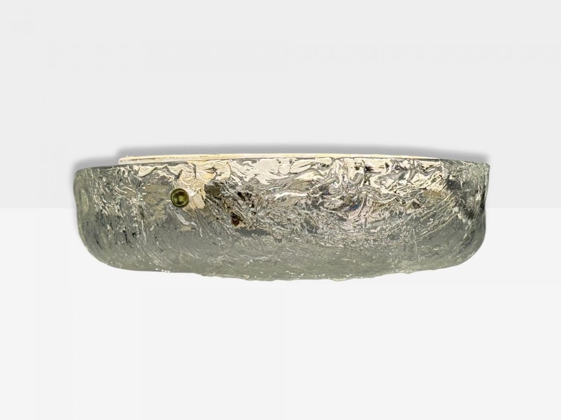 Carl Fagerlund, Textured Glass, Nickel, Flush Mount Fixture, Sweden, 1950s - 4