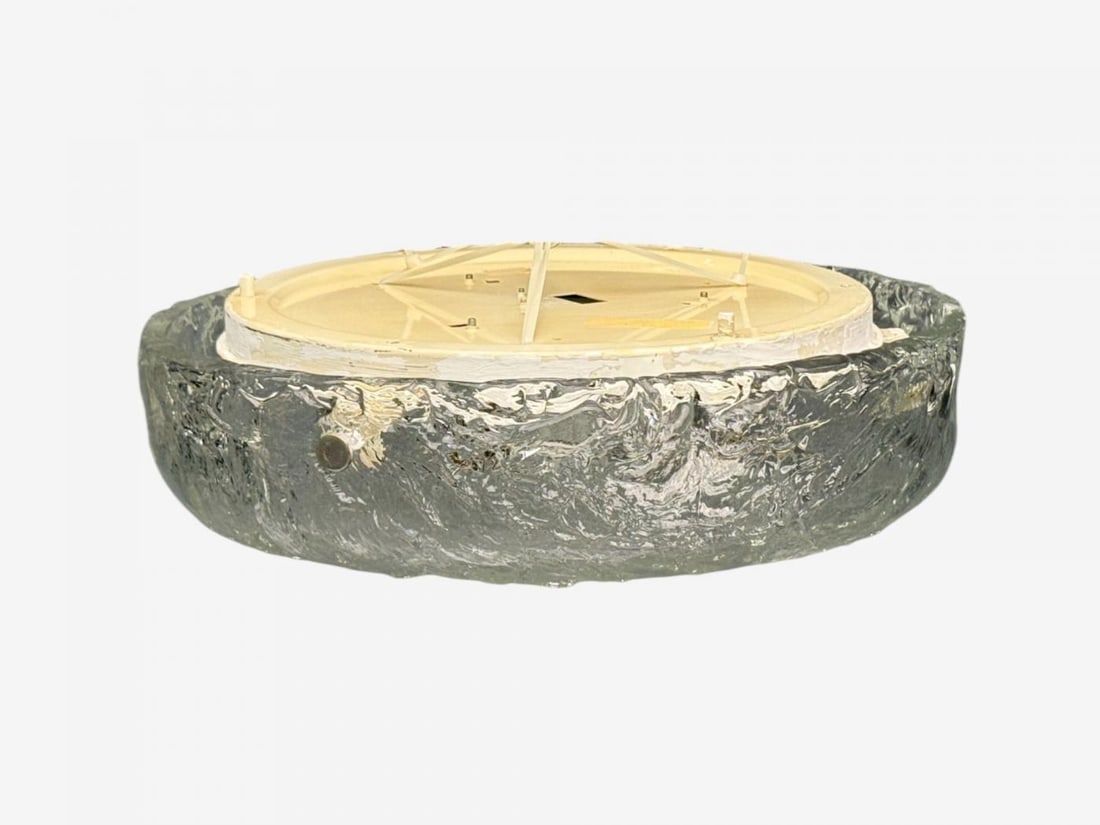 Carl Fagerlund, Textured Glass, Nickel, Flush Mount Fixture, Sweden, 1950s - 9