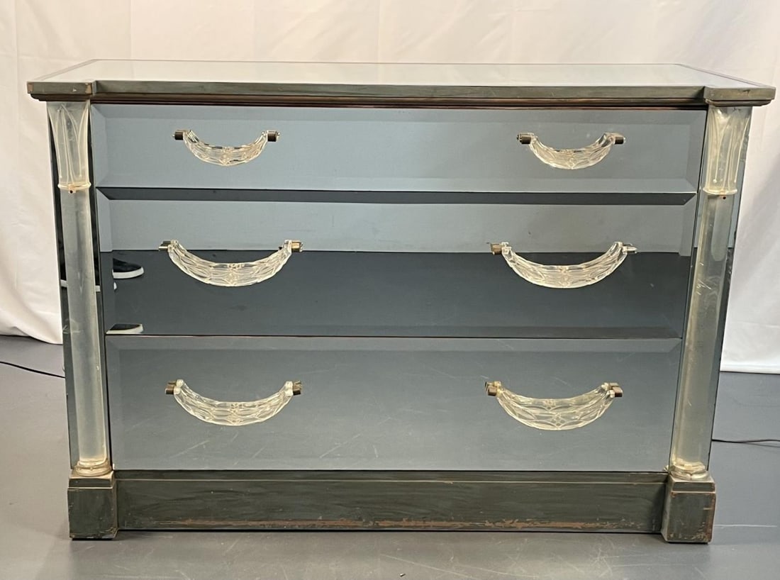 Mid-Century Modern Mirrored Grosfeld House Cabinet / Commode, Glassics, 1930s - 5