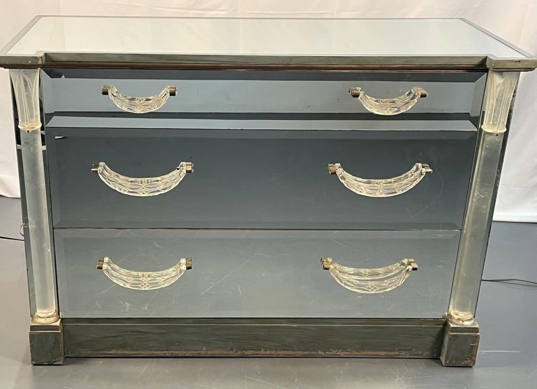 Mid-Century Modern Mirrored Grosfeld House Cabinet / Commode, Glassics, 1930s - 6