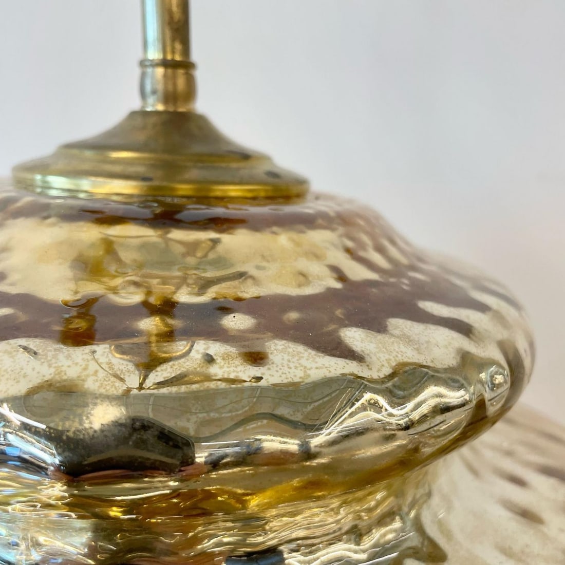 Single Large Mid-Century Modern Table Lamp, Mercury Glass, Brass, Jar, Urn Shape - 8