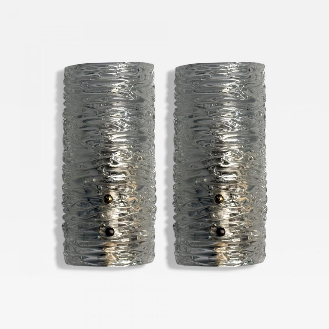 Carl Fagerlund, Textured Glass, Brass, Wall Lights, Sweden, 1960s - 2