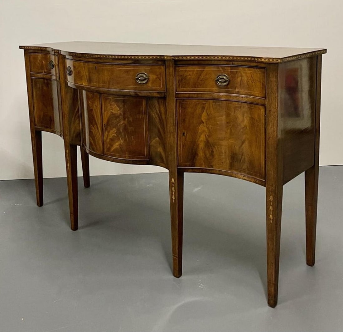 Federal Sideboard, Credenza, Solid Flame Mahogany, Inlaid, Georgian Style - 11