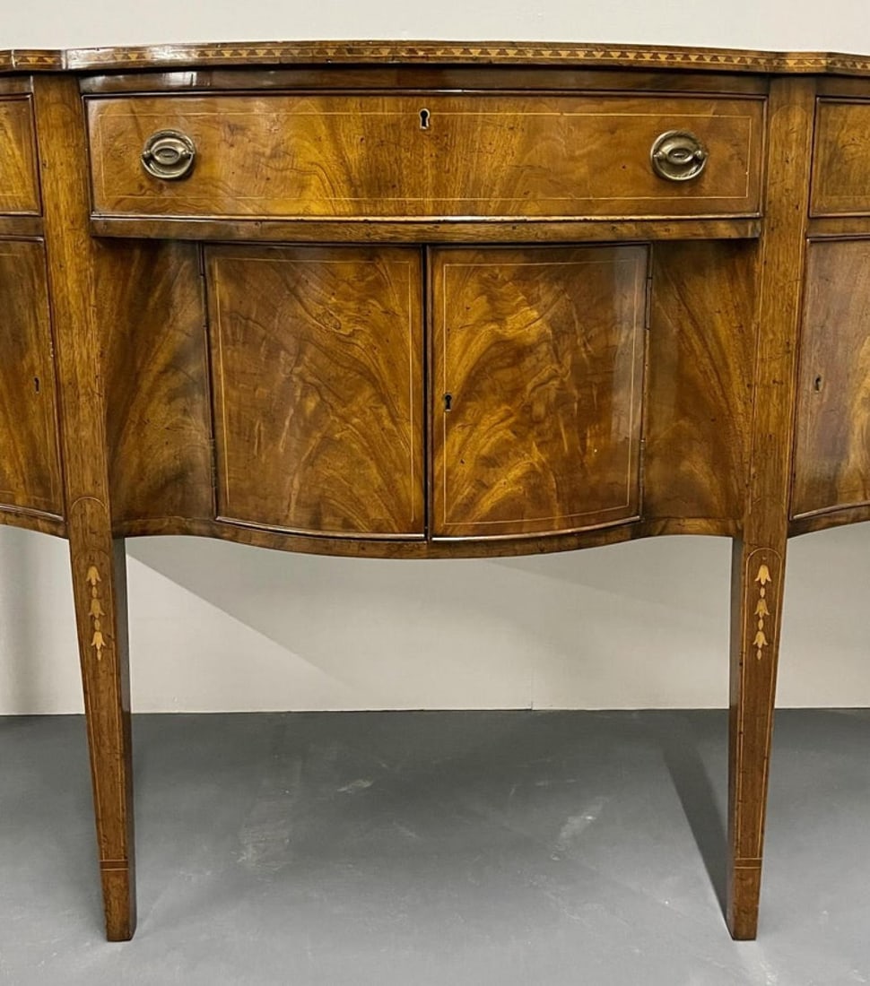 Federal Sideboard, Credenza, Solid Flame Mahogany, Inlaid, Georgian Style - 4