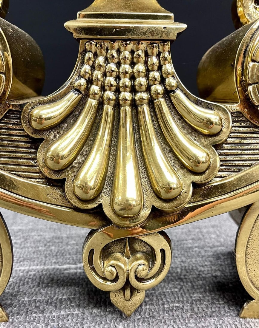 Pair of Bronze Andirons, Large and Impressive - 11