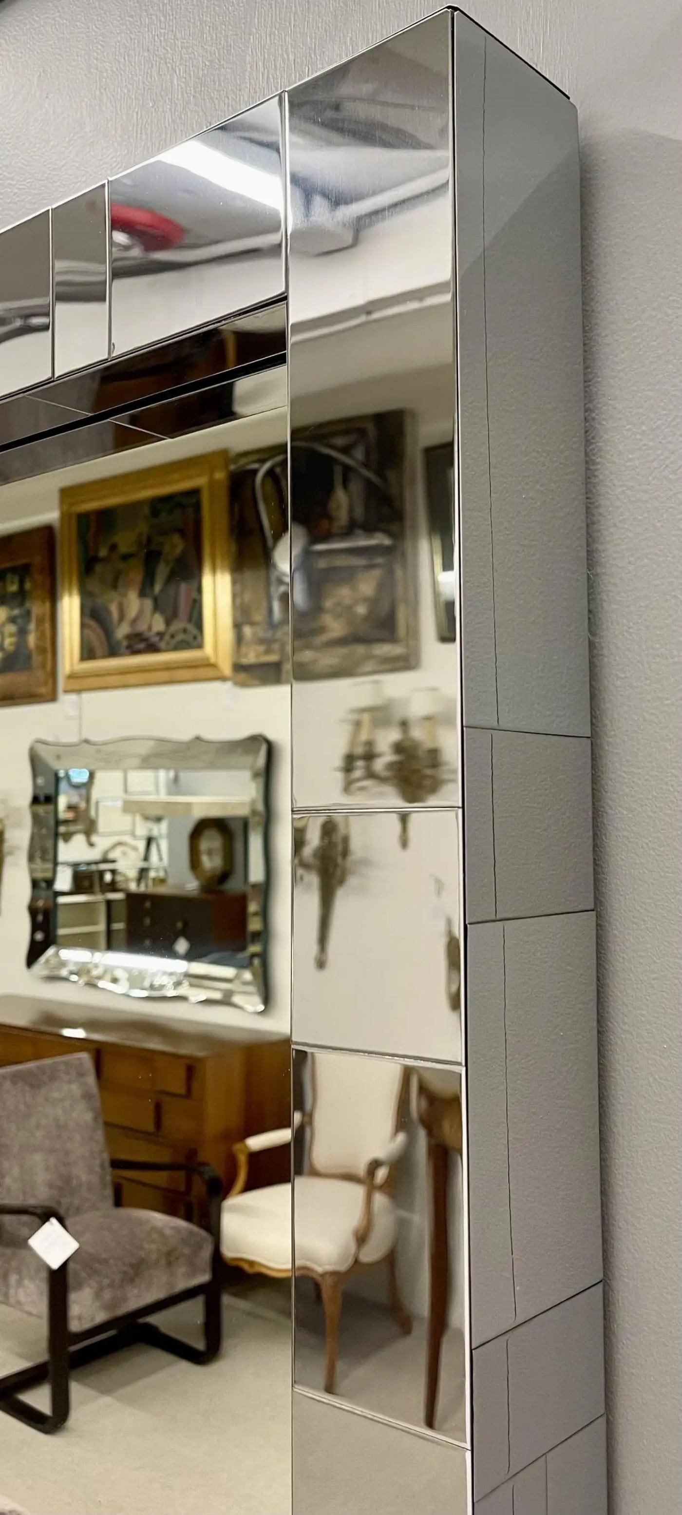 Mid-Century Modern Paul Evans Cityscape Mirrored Cabinet and Mirror, Vanity - 10