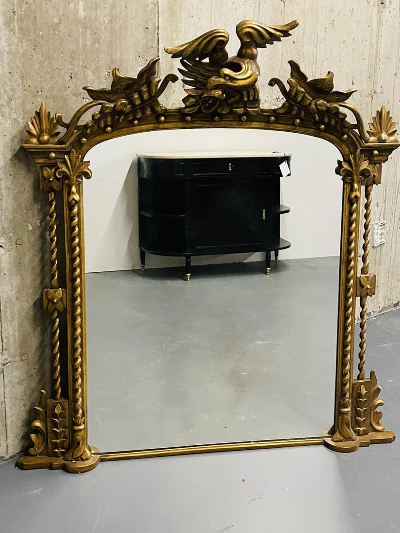 Federal Style Carved Giltwood Wall / Console / Pier Mirror, Over Mantle ,1900s - 7
