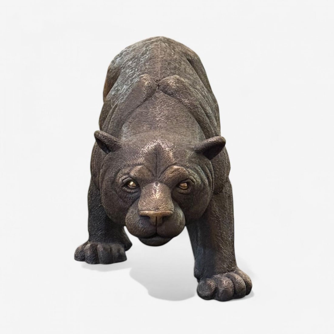 Modern Black Panther Sculpture, Hot Cast Bronze, American, 21st C. - 3