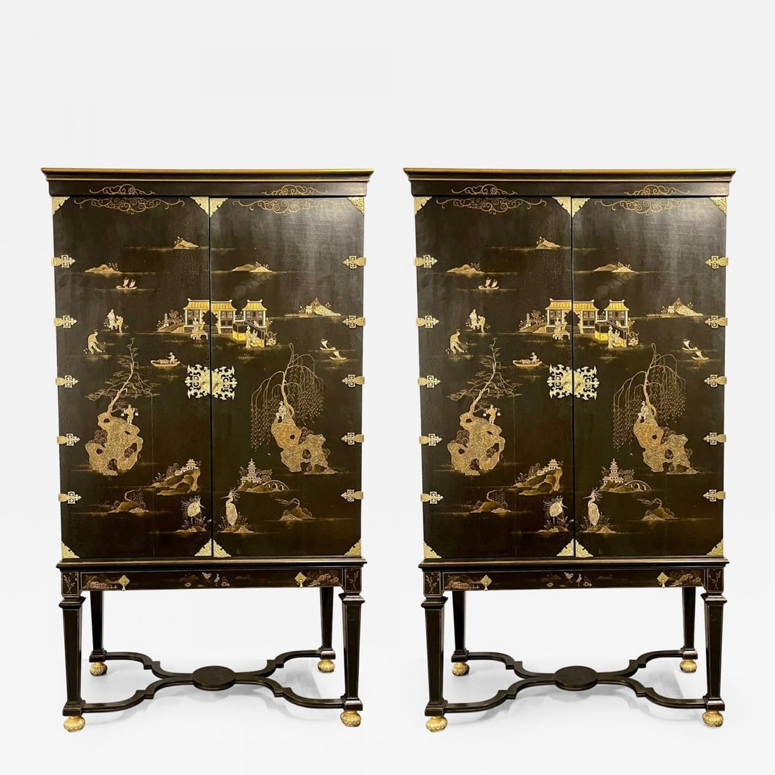 Pair of Chinese Griswold Cabinets, Armoire's, Dessin Fournir, Chinoiserie (1 of 11)