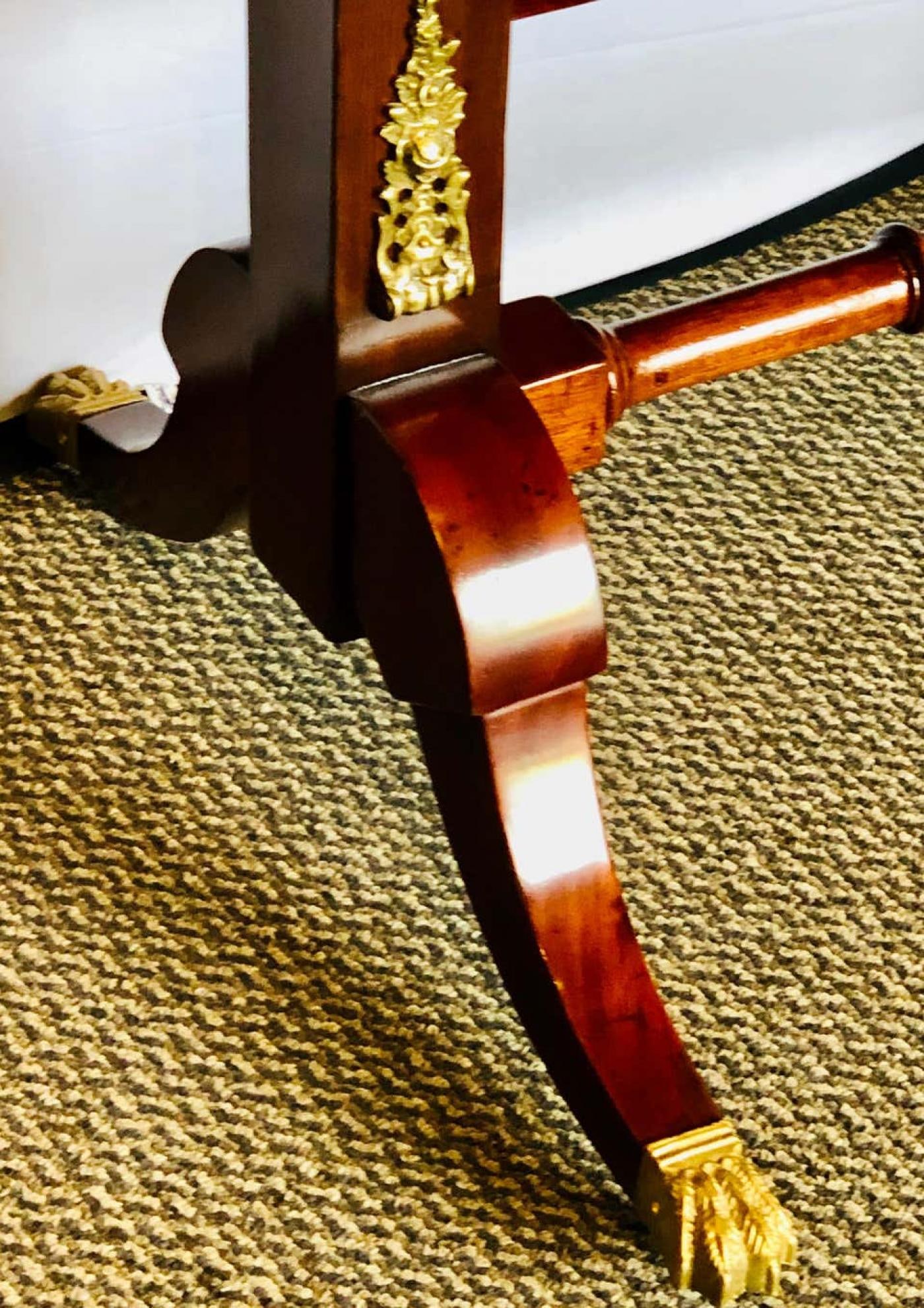 Empire Cheval Floor Full Length Mirror with Bronze Mounts, 19th-20th Century - 9