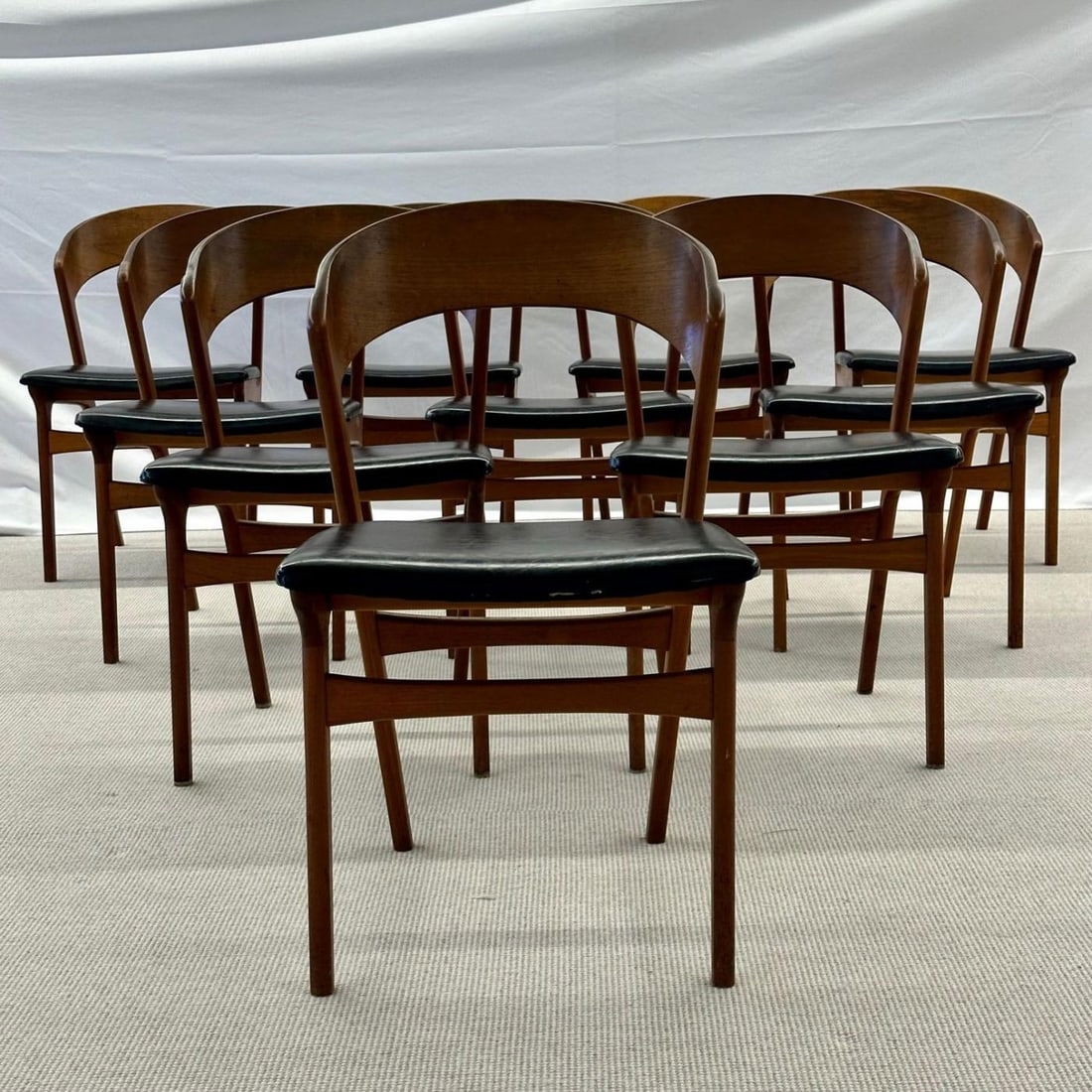 Set of Ten Kai Kristiansen Style Mid-Century Modern Dining / Side Chairs, Danish - 3