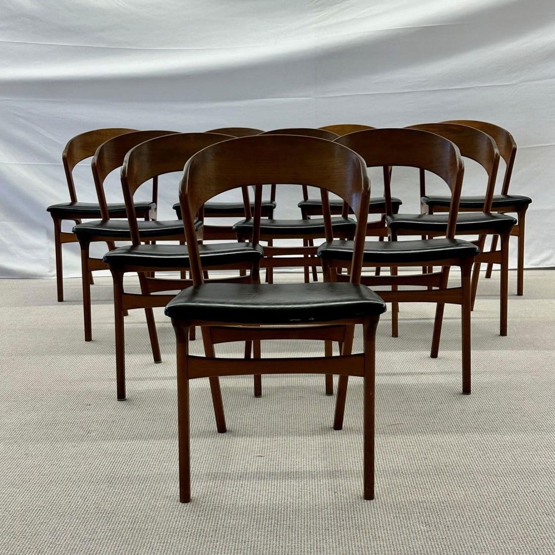 Set of Ten Kai Kristiansen Style Mid-Century Modern Dining / Side Chairs, Danish - 4