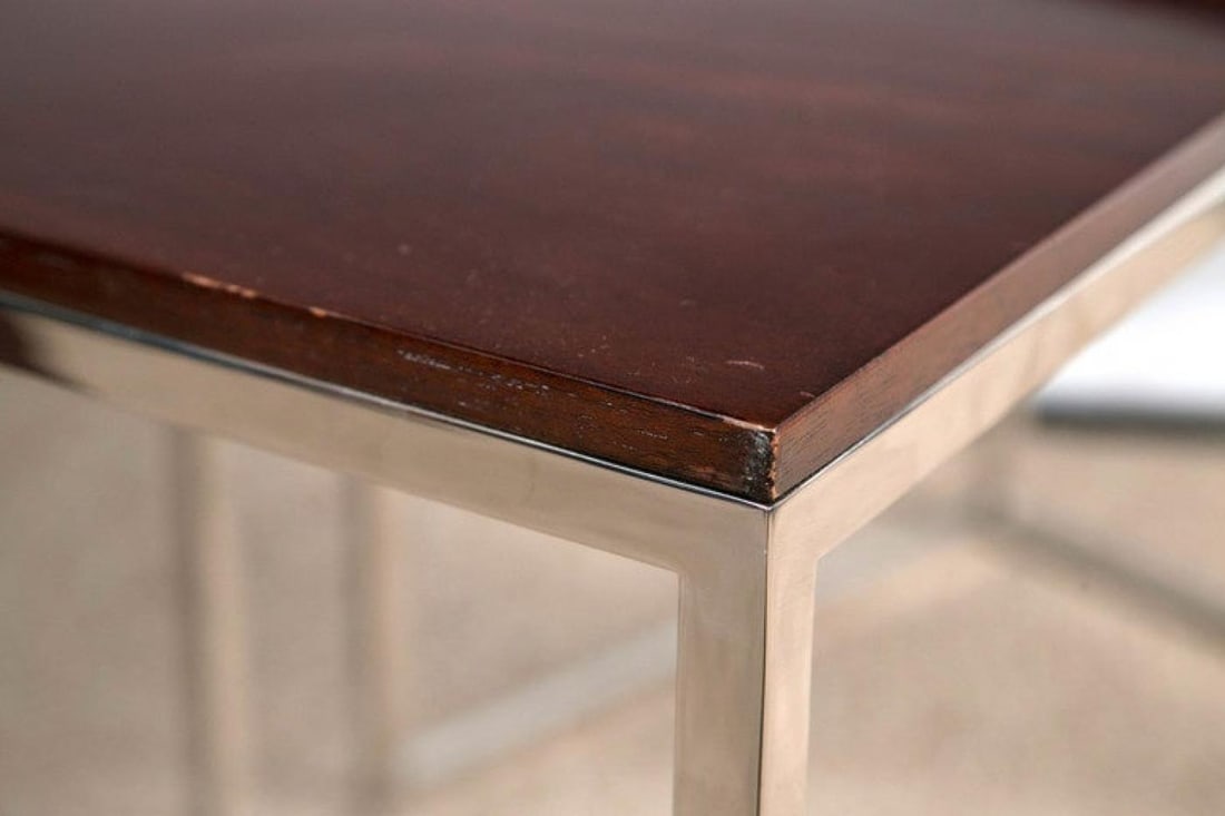 Brook Street Nesting Tables Cote D'Azur Finish Mahogany Polished Steel Legs - 4