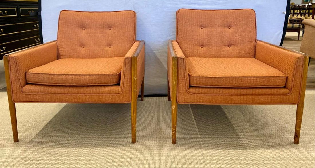 Pair of Mid-Century Modern Lounge Chairs, American, Walnut, 1960s - 7