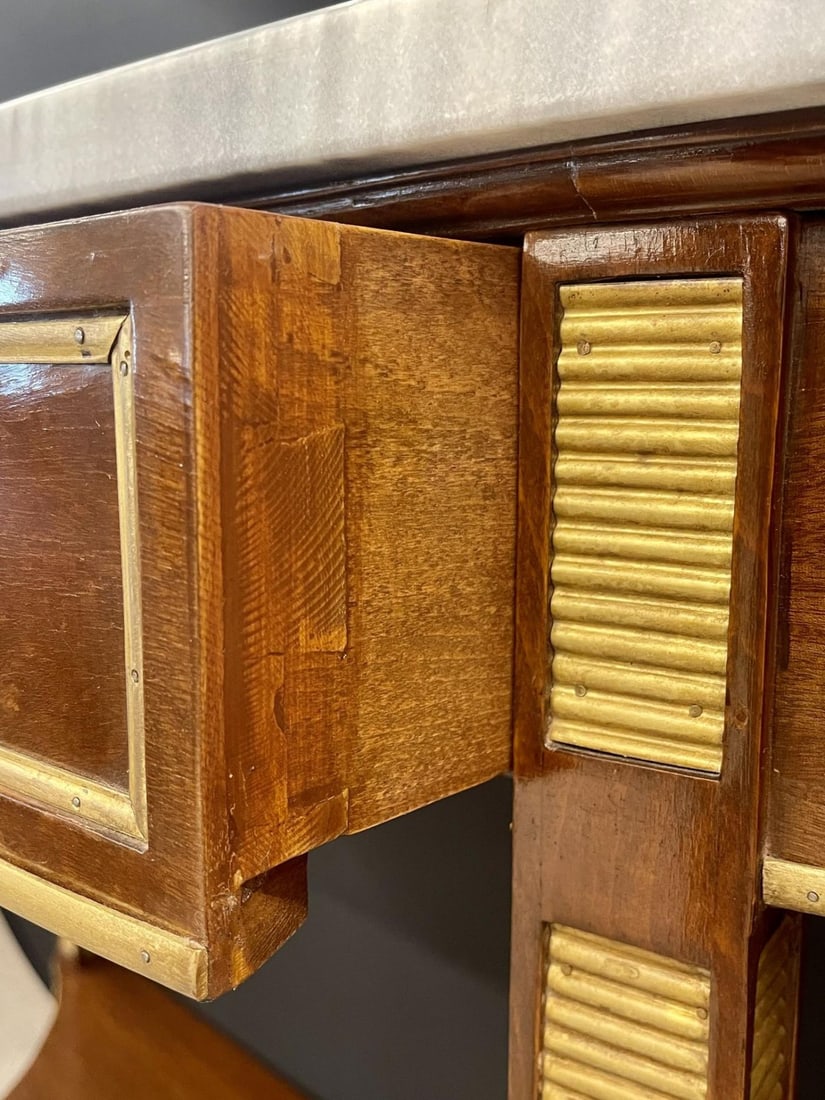 Pair of Russian Neoclassical Consoles / Sofa Table or Sideboard, Demilune - 5