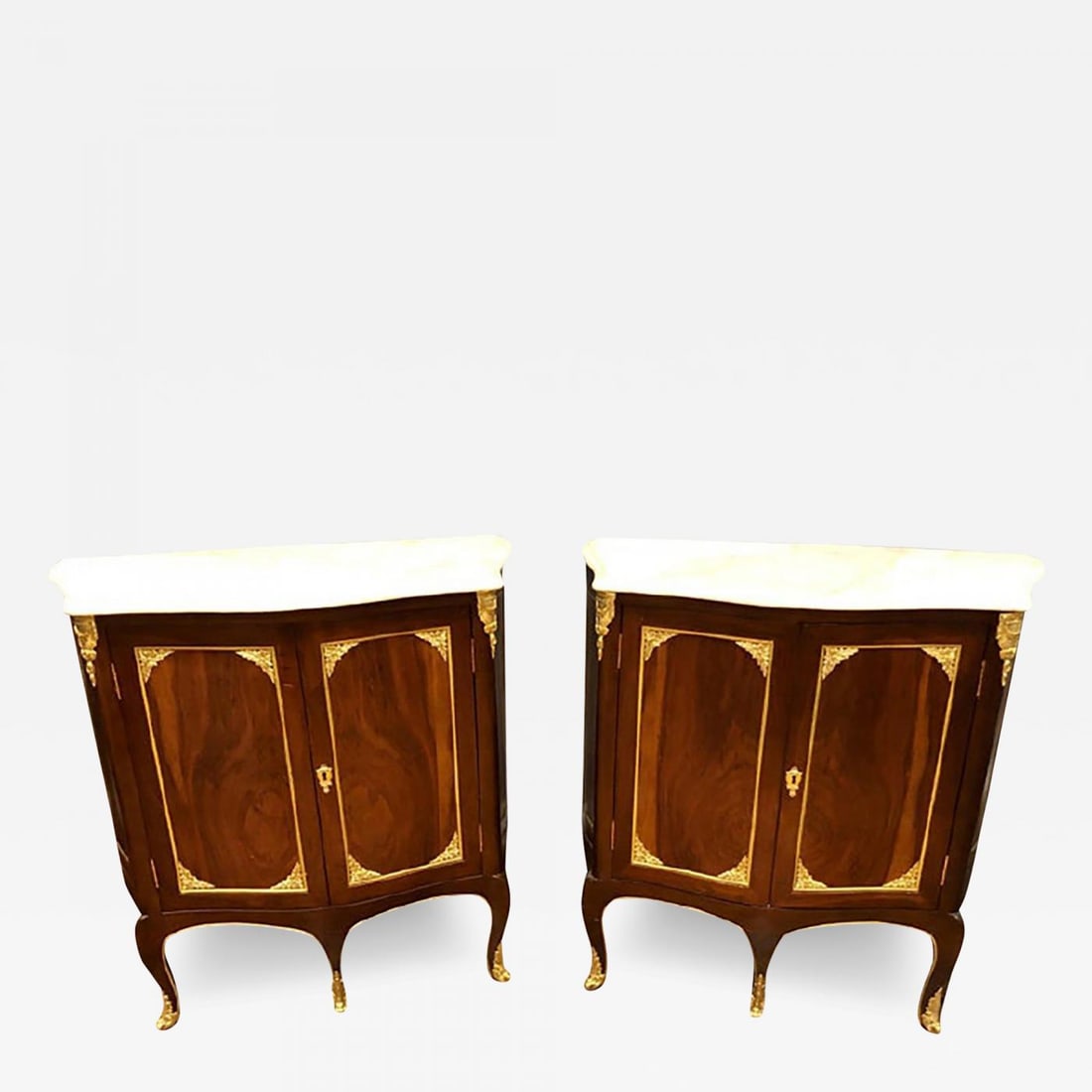 Pair of Louis XV Style Cabinets Commodes or Nightstands - 2