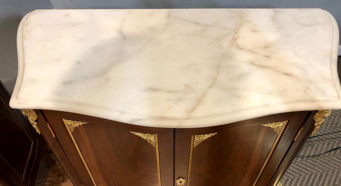 Pair of Louis XV Style Cabinets Commodes or Nightstands - 4