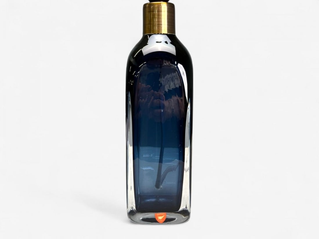 Nils Landberg, Swedish Modern, Blue Tinted Glass, Table Lamp, Sweden, 1960s - 5