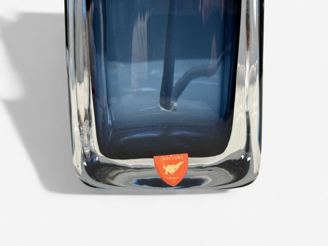 Nils Landberg, Swedish Modern, Blue Tinted Glass, Table Lamp, Sweden, 1960s - 9