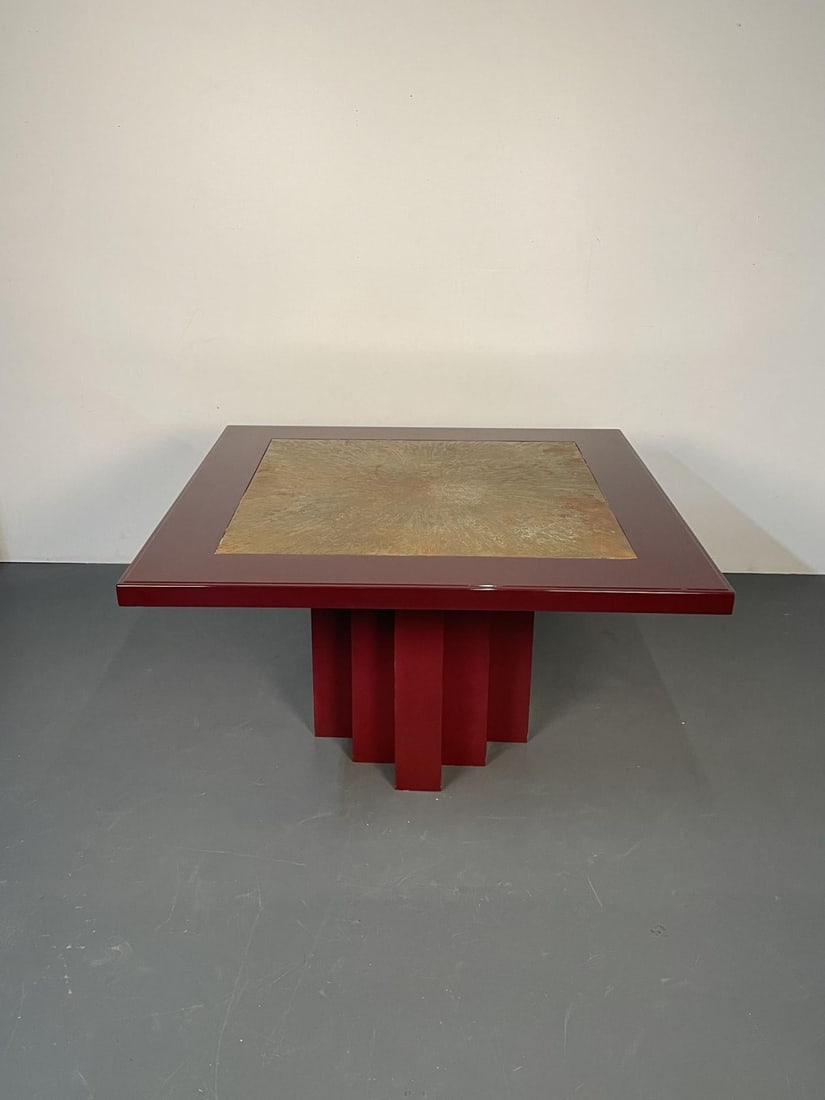 Georges Mathias Belgian Mid-Century Modern Dining, Center Table, Lacquer, Signed - 8