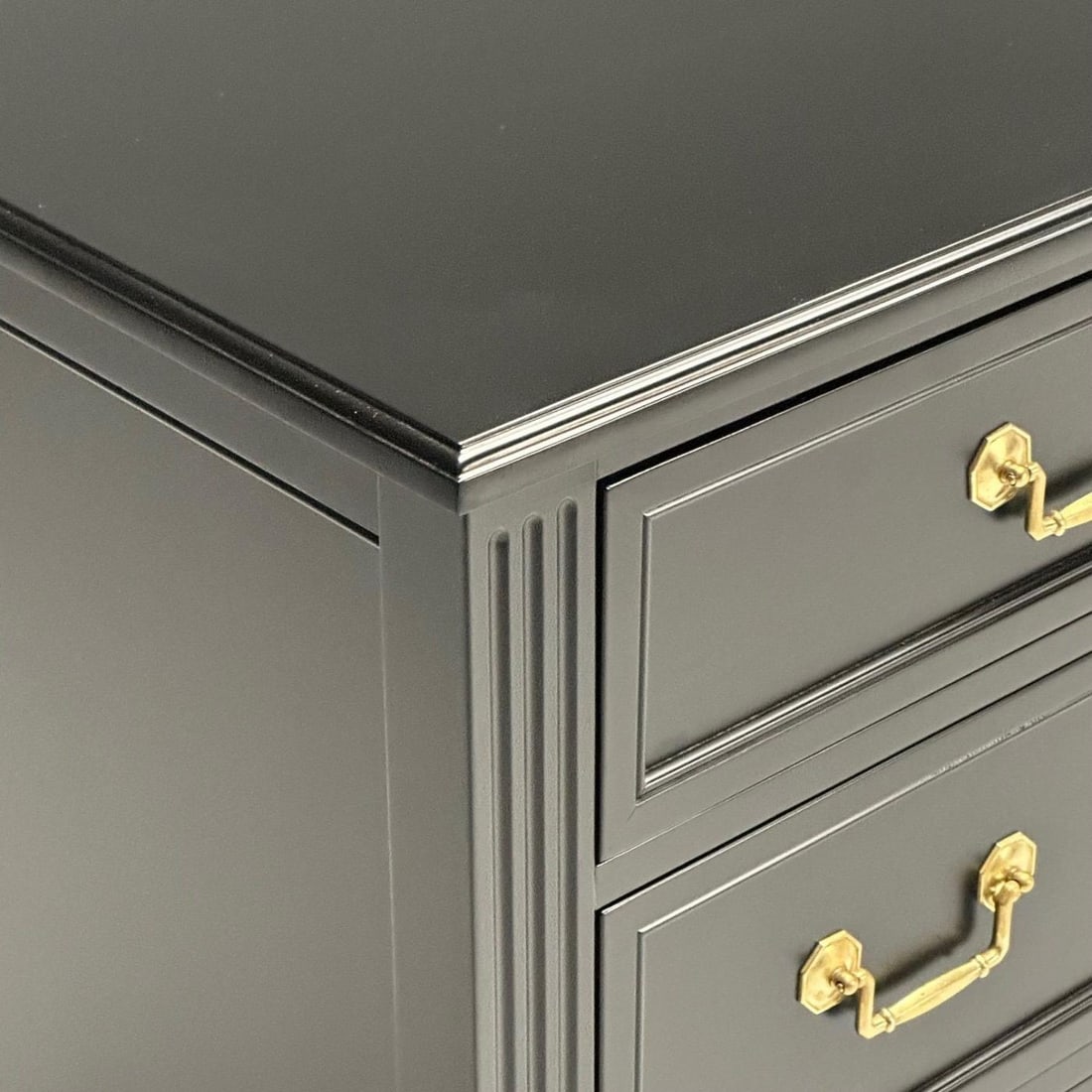 Kindel, Hollywood Regency Style, Dresser, Matte Black, Brass, USA, 1970s - 11