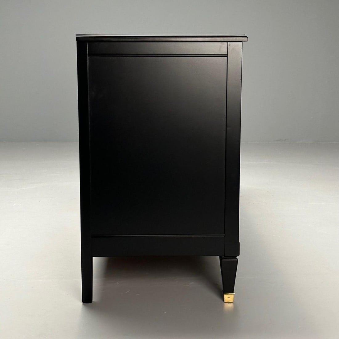 Kindel, Hollywood Regency Style, Dresser, Matte Black, Brass, USA, 1970s - 6