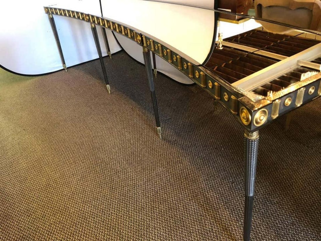 Maison Jansen Monumental Concave Steel and Bronze Console or Sideboard - 4