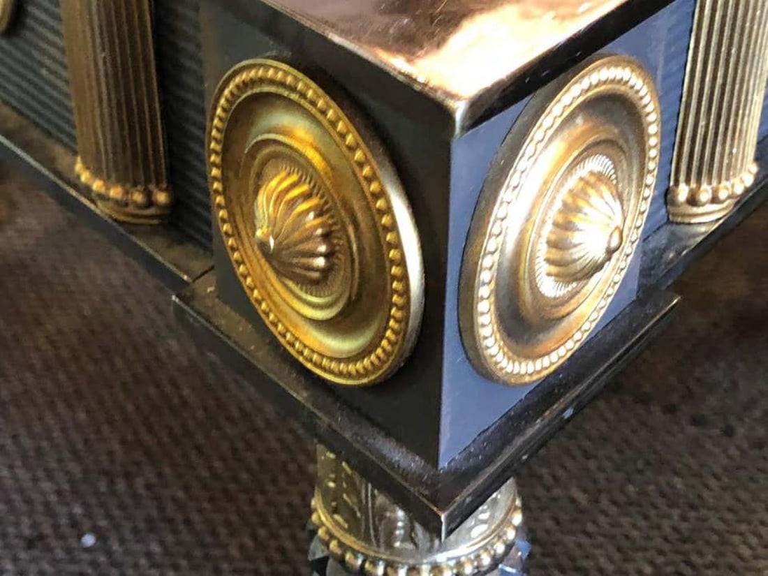 Maison Jansen Monumental Concave Steel and Bronze Console or Sideboard - 5