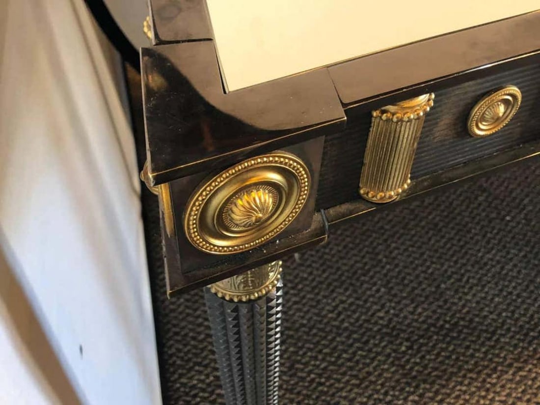 Maison Jansen Monumental Concave Steel and Bronze Console or Sideboard - 6