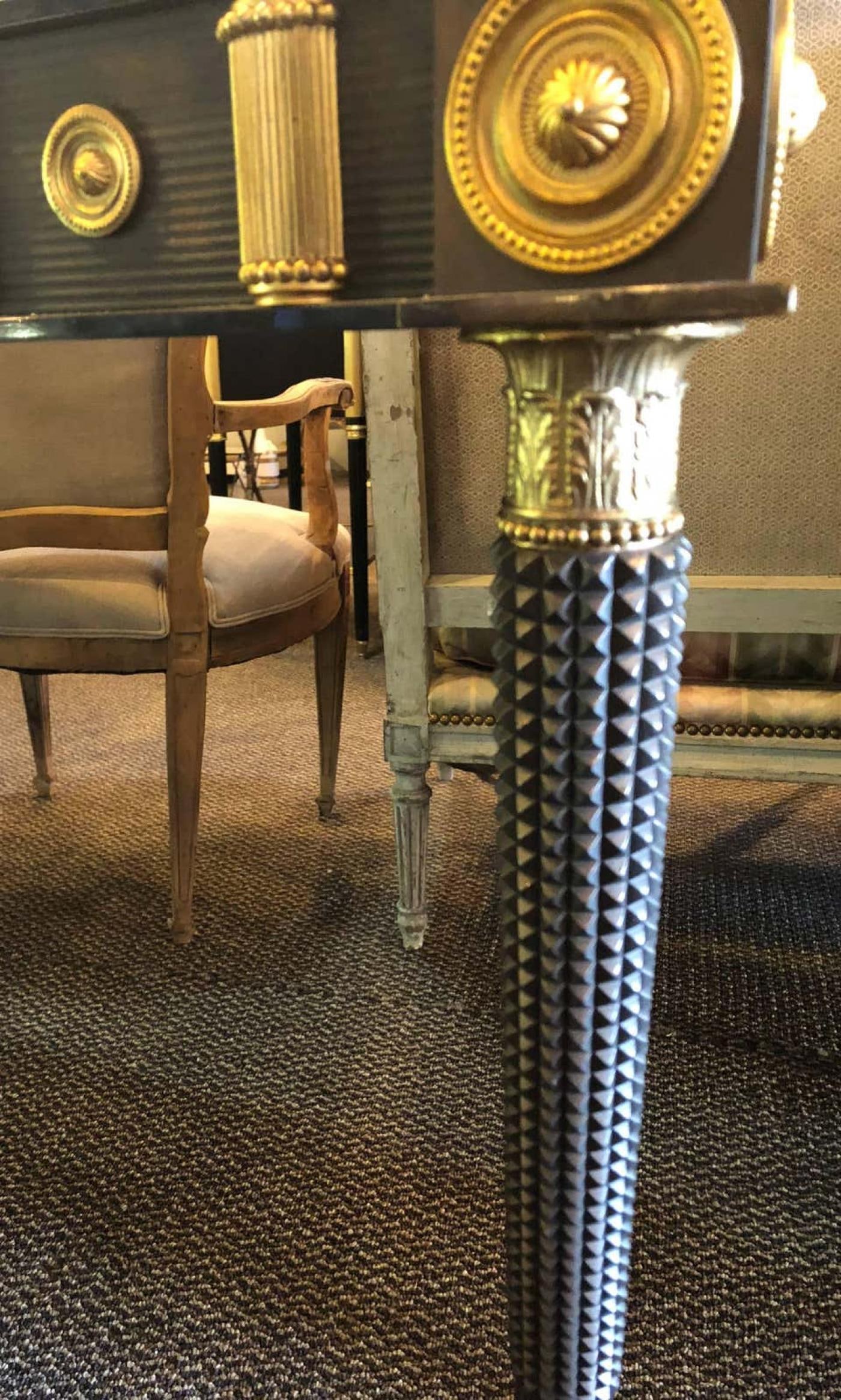 Maison Jansen Monumental Concave Steel and Bronze Console or Sideboard - 7