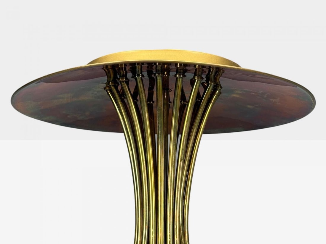 Italian Modern, Enameled Metal, Brass, Chandelier, Italy, 1960s - 6