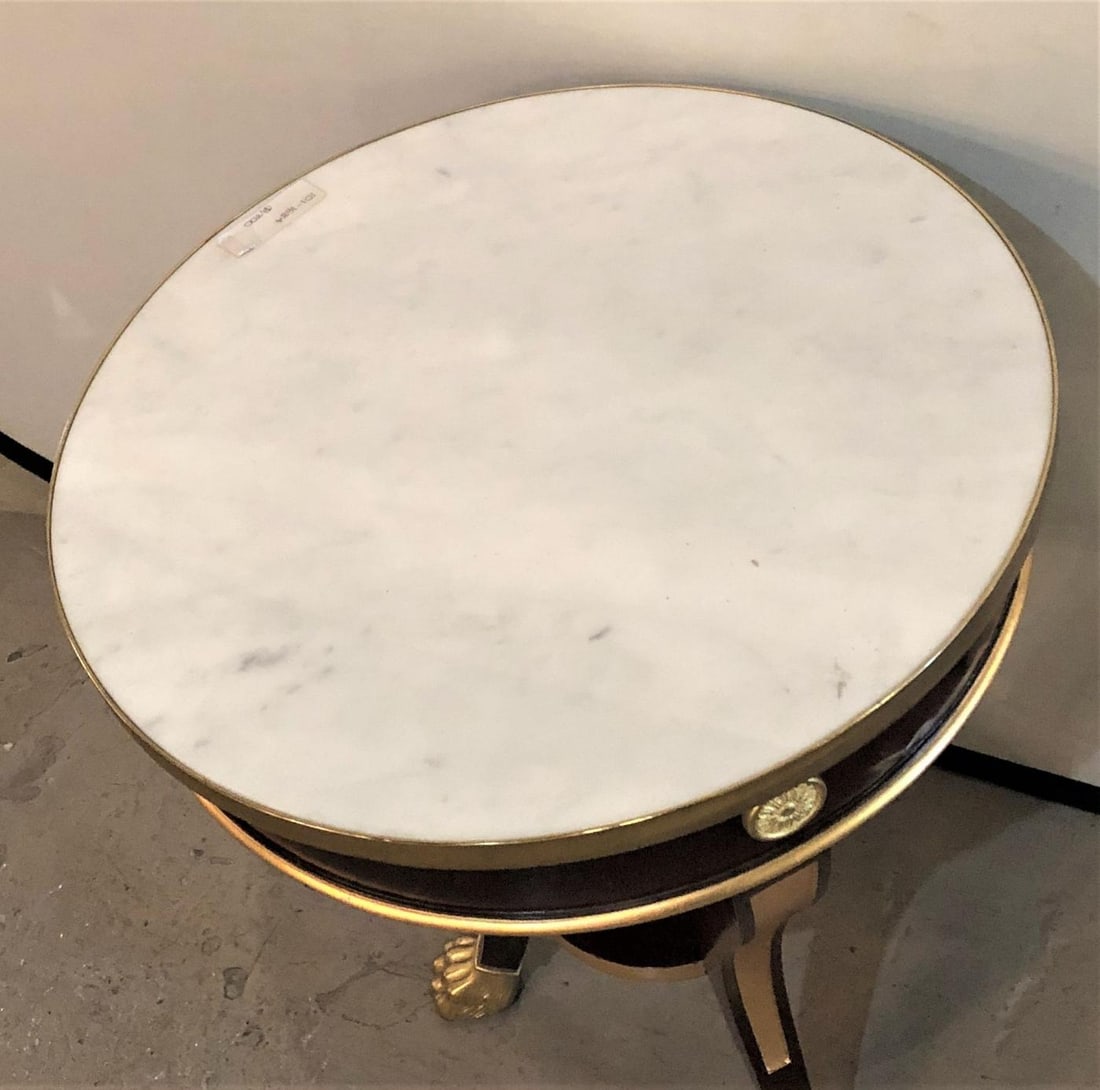 Jansen Style Claw Foot and Bronze Mounted Marble-Top Circular End Side Table - 5